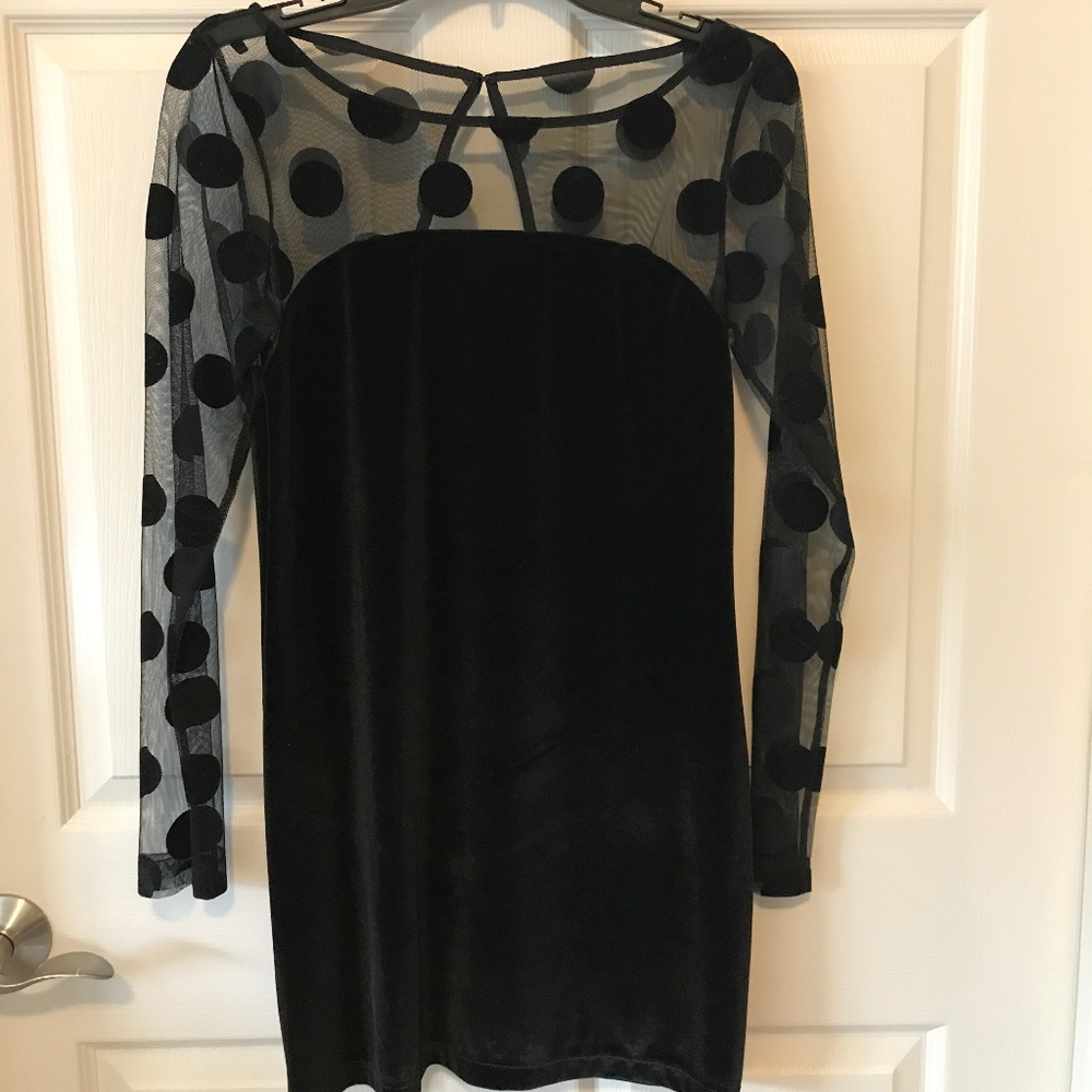SALE! BCBGeneration Dress - Velvet Polka Dot Dress